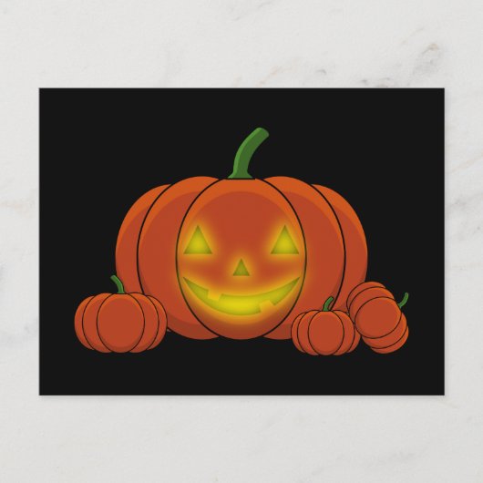 Glowing Jack-o'-Lantern Pumpkin Feestdagenkaart (Voorkant)