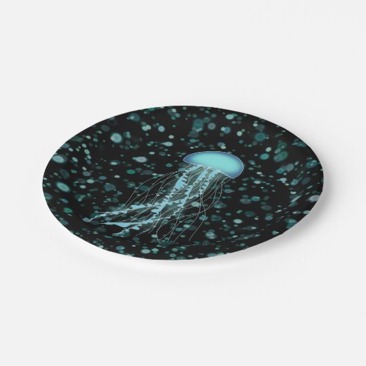 Glowing Jellyfish Papieren Bordje (Gekanteld)