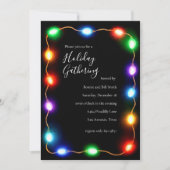 Glowing Lights Holiday Party Invitation II Kaart (Voorkant)