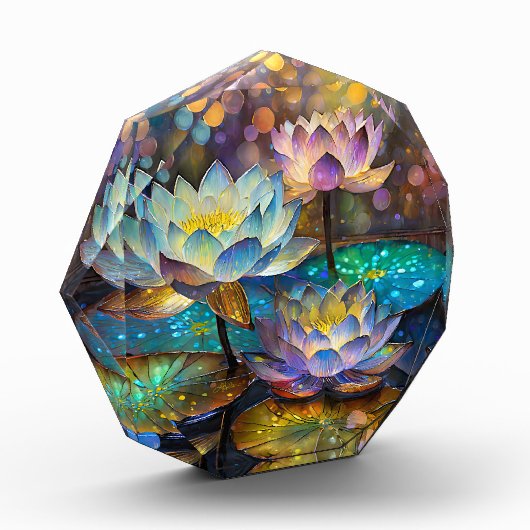 Glowing Lotus Flowers Trio Fotoblokken (Links)