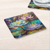 Glowing Lotus Flowers Trio Kartonnen Onderzetters (Schuin)