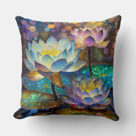 Glowing Lotus Flowers Trio Kussen