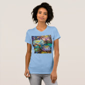 Glowing Lotus Flowers Trio T-shirt (Voorkant volledig)