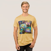 Glowing Lotus Flowers Trio Tri-Blend Shirt (Voorkant volledig)