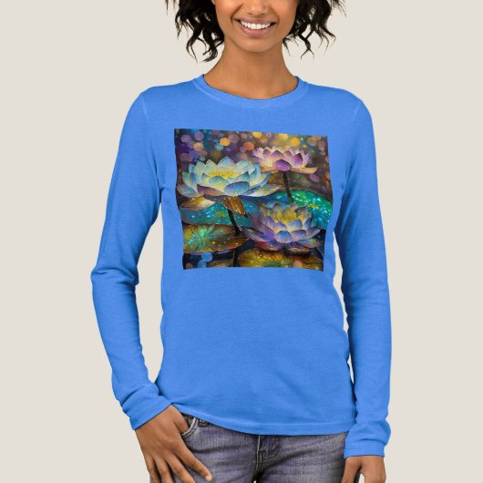 Glowing Lotus Flowers Trio Tri-Blend Shirt (Voorkant)