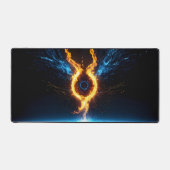 Glowing Magic Fire Ring Blue Orange Gaming Bureaumat (Voorkant)