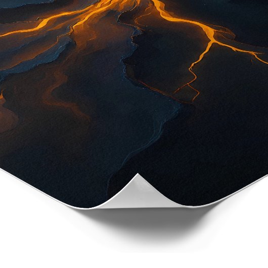 Glowing Magma Fissure Wallpaper - Heavy Texture Poster (Hoek)