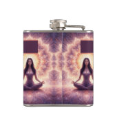 Glowing Mandala Meditation Woman Custom Name       Heupfles (Achterkant)