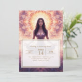 Glowing Mandala Meditation Woman Custom Name       Kaart (Staand voorkant)