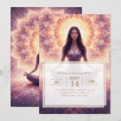 Glowing Mandala Meditation Woman Custom Name       Kaart (Voorkant / Achterkant)