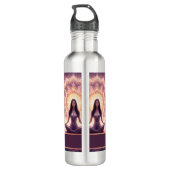 Glowing Mandala Meditation Woman Custom Name       Waterfles (Achterkant)