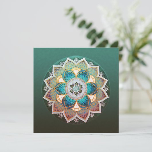 Glowing Mandala - Wenskaart (Staand voorkant)