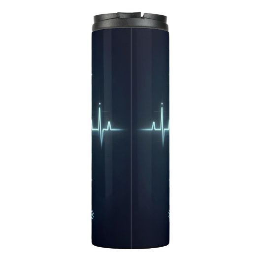 Glowing Medical Heartbeat Pulse EMT Design Thermosbeker (Achterkant)