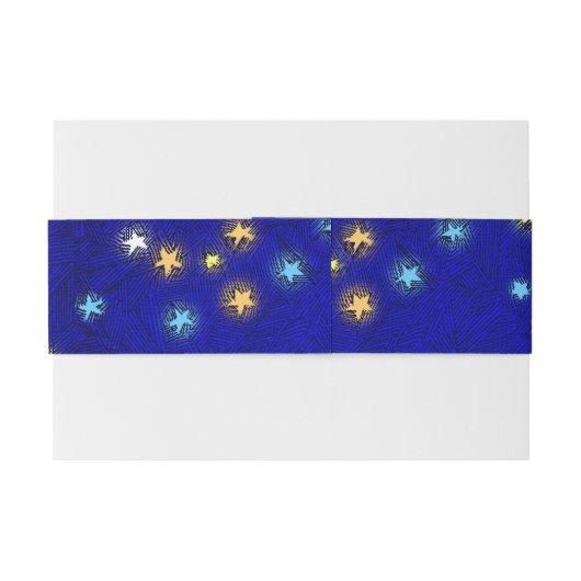 Glowing Moon and Stars Etching Pattern Bands Uitnodigingen Wikkel (Achterkant Voorbeeld)