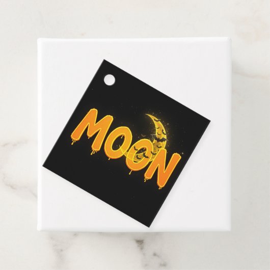 Glowing Moon Halloween Bats Bedankjes Labels (In situ)