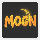 Glowing Moon Halloween Bats Vierkante Sticker (Voorkant)