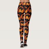 Glowing Moon & Spooky Cat Halloween Leggings (Achterkant)