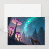 Glowing Mushroom Forest Fox Fantasy Art Briefkaart (Voorkant / Achterkant)