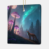 Glowing Mushroom Forest Fox Fantasy Art Keramisch Ornament (Links)