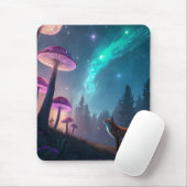 Glowing Mushroom Forest Fox Fantasy Art Muismat (Met muis)
