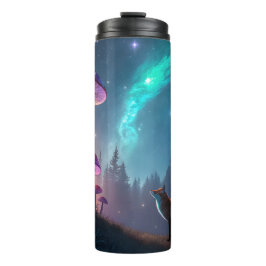 Glowing Mushroom Forest Fox Fantasy Art Thermosbeker