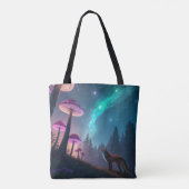 Glowing Mushroom Forest Fox Fantasy Art Tote Bag (Achterkant)