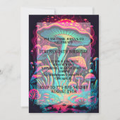 Glowing Mushroom Forest Print Verjaardagsfeest Kaart (Voorkant)