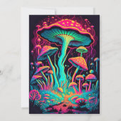 Glowing Mushroom Forest Print Verjaardagsfeest Kaart (Achterkant)