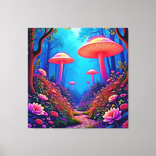 Glowing Mushroom Magic Canvas Afdruk (Voorkant)
