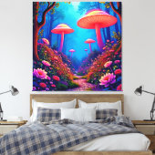 Glowing Mushroom Magic Canvas Afdruk (Insitu (Slaapkamer))