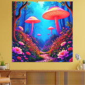 Glowing Mushroom Magic Canvas Afdruk (Insitu (Woonkamer))
