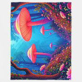 Glowing Mushroom Magic Fleece Deken (Voorkant)