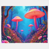 Glowing Mushroom Magic Fleece Deken (Voorkant (Horizontaal))
