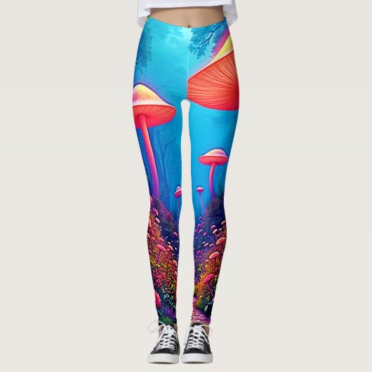 Glowing Mushroom Magic Leggings (Voorkant)