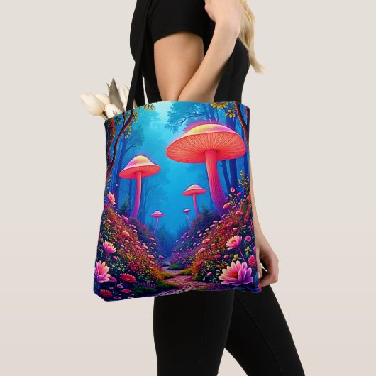 Glowing Mushroom Magic Tote Bag (Dichtbij)