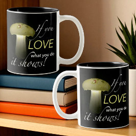 Glowing Mushroom Solar Light Inspirerend Quote Tweekleurige Koffiemok