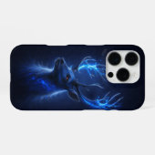 Glowing Mystic Deer iPhone 16 Pro Case Fantasy Art Hoesje (Achterkant horizontaal)