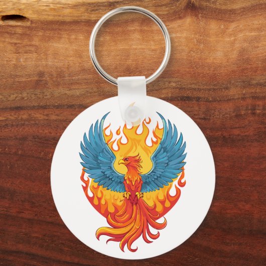 Glowing mythological Fantasy Phoenix Bird Sleutelhanger (Achterkant)