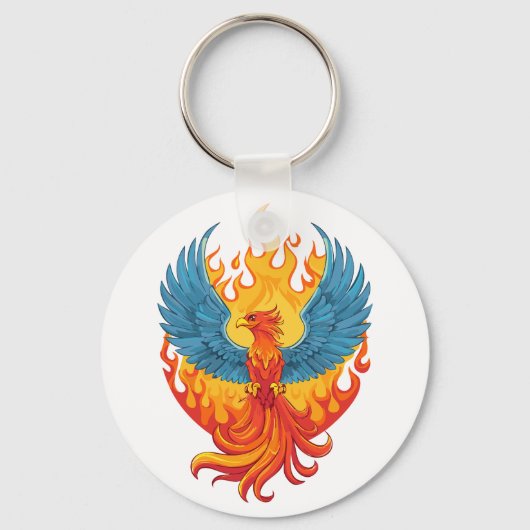 Glowing mythological Fantasy Phoenix Bird Sleutelhanger (Achterkant)