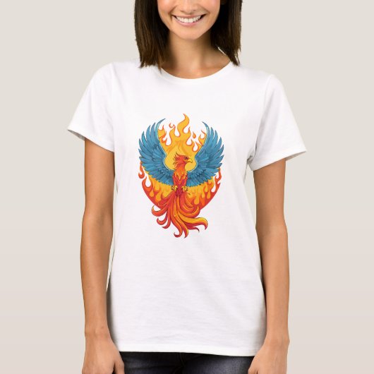 Glowing mythological Fantasy Phoenix Bird T-shirt (Voorkant)