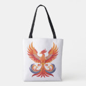 Glowing mythological Fantasy Phoenix Bird Tote Bag (Achterkant)