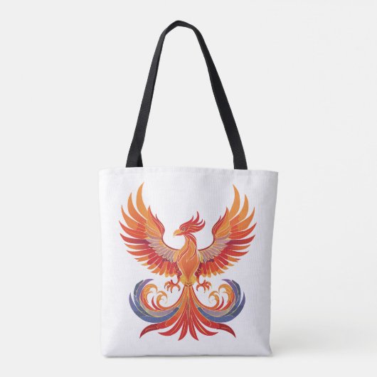 Glowing mythological Fantasy Phoenix Bird Tote Bag (Achterkant)