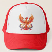 Glowing mythological Fantasy Phoenix Bird Trucker Pet (Voorkant)