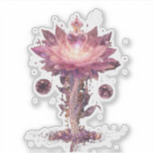 Glowing Neon Heart Cyberpunk Vinyl Sticker (Voorkant)