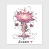 Glowing Neon Heart Cyberpunk Vinyl Sticker (Vel)