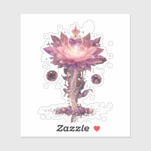 Glowing Neon Heart Cyberpunk Vinyl Sticker (Vel)