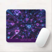 Glowing Neon Heart Galaxy Cosmic Love Burst Muismat (Met muis)