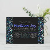 GLOWING NEON STARS Jewish Baby Naming Invitation Kaart (Staand voorkant)