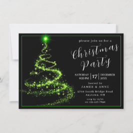 Glowing Neon Tree Christmas Party Invitation Kaart