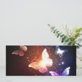 Glowing Night Butterflies Advieskaart (Staand voorkant)